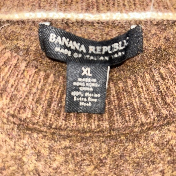 Banana Republic Chocolate Crewneck Sweater 100% Merino Fine Wool - Picture 6 of 7